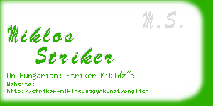 miklos striker business card